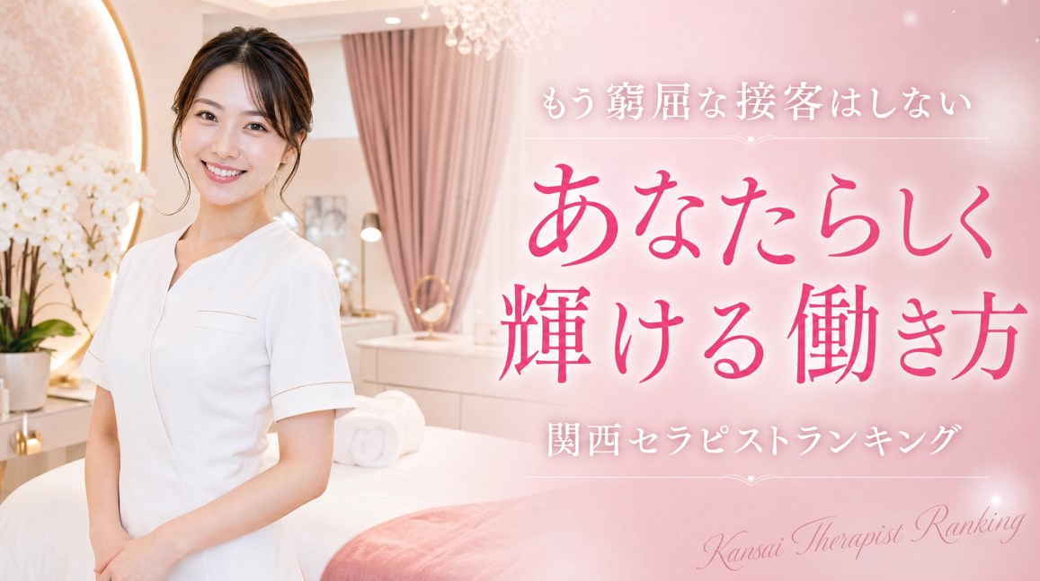 【セラピスト募集】マニュアルから解放！あなたらしい接客で輝ける新しい働き方｜関西セラピストランキング画像