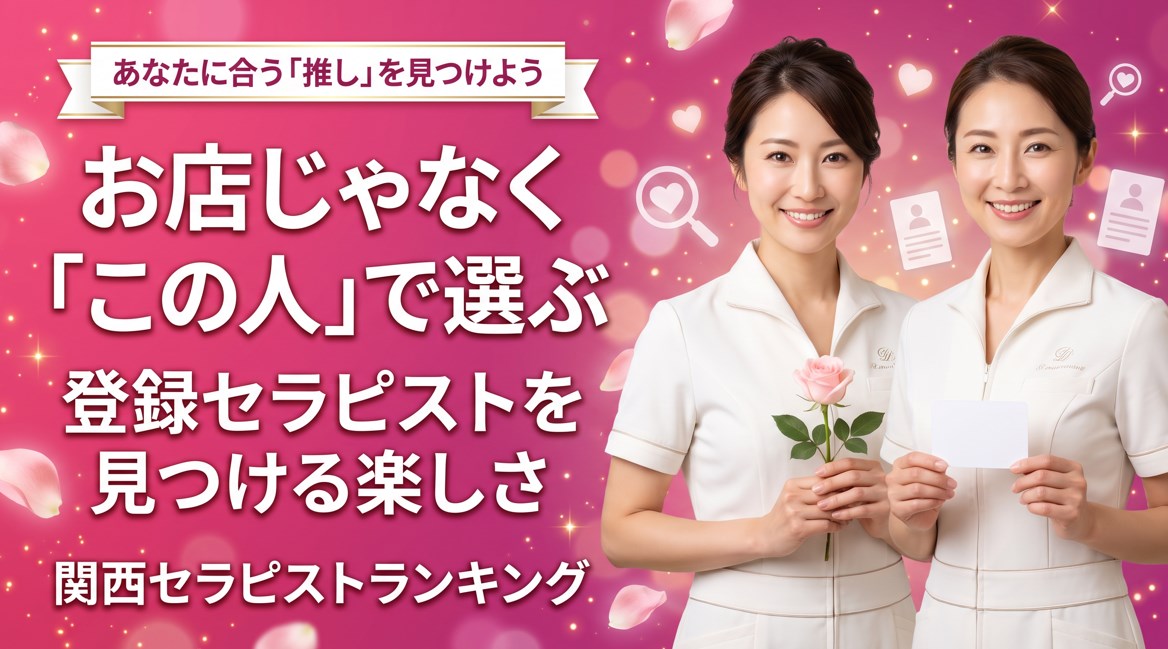 お店ではなく「この人」で選ぶ｜登録セラピストを見つける楽しさ｜関西セラピストランキング画像